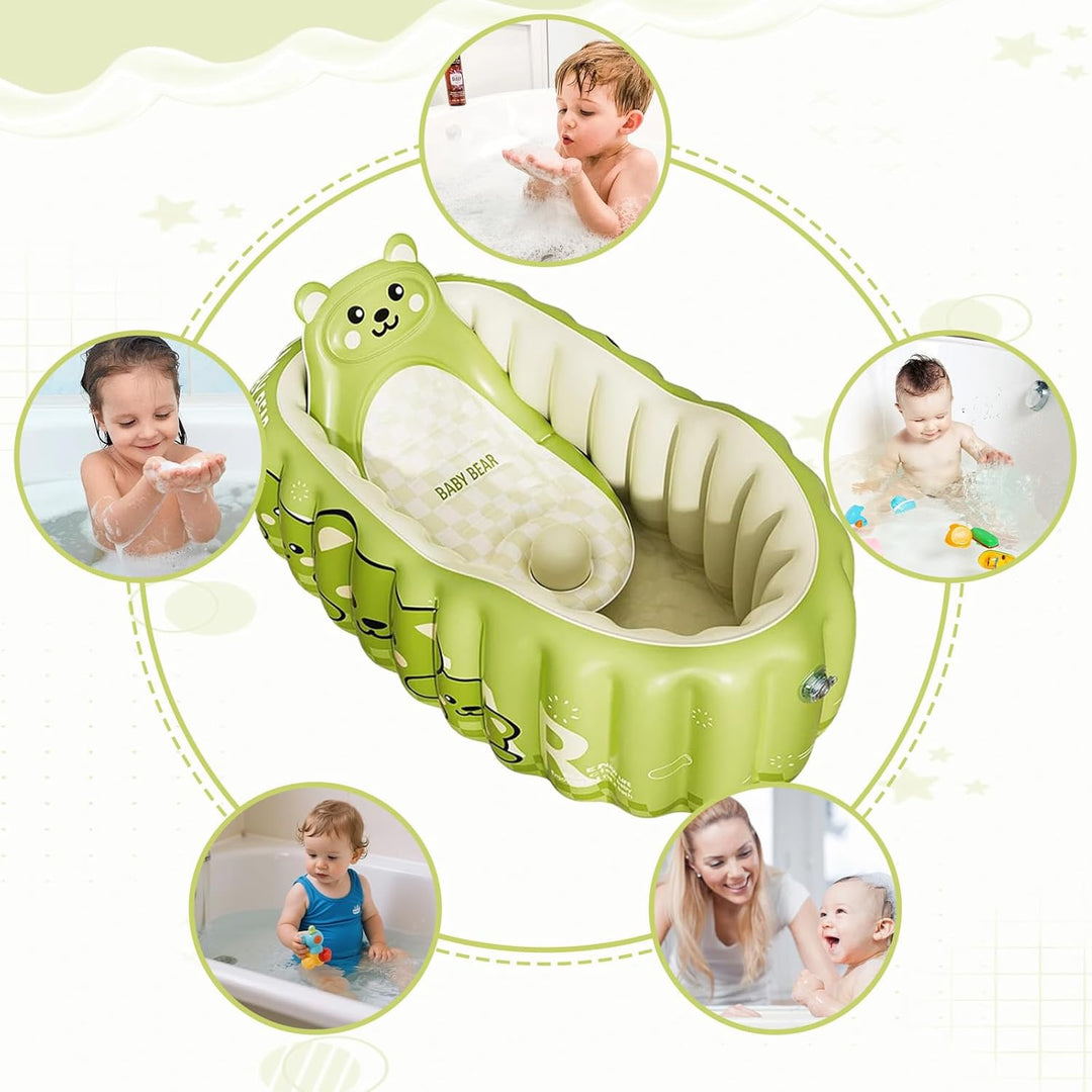 Faltbare Aufblasbare Babybadewanne aus sicherem Material, Rutschfeste Badewanne für Babys 0-12 Monat