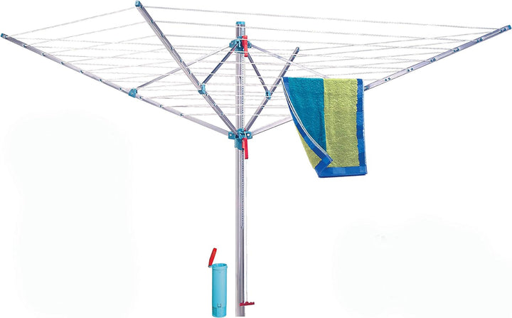 Blome Wäschespinne Standard Medium Plus - Wäscheständer für den Garten inkl. Bodenhülse mit Deckel,