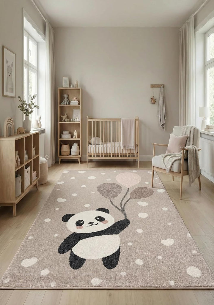 Jimri Teppich Kinderzimmer - Teppiche für Kinderzimmer, Kinderteppich, Kinderteppich Mädchen, Bär, P
