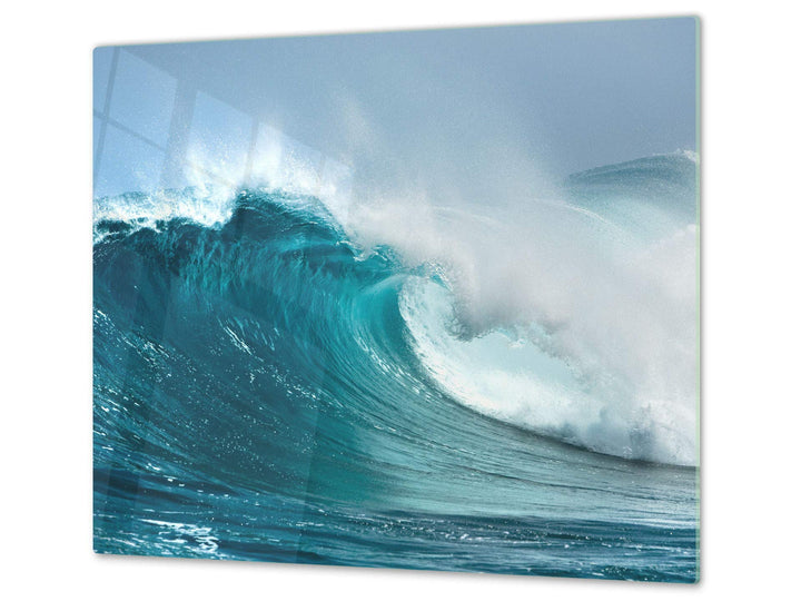 Küchenbrett aus Hartglas und Induktionskochplattenabdeckung – Schneideplatten SINGLE mit 60 x 52 cm