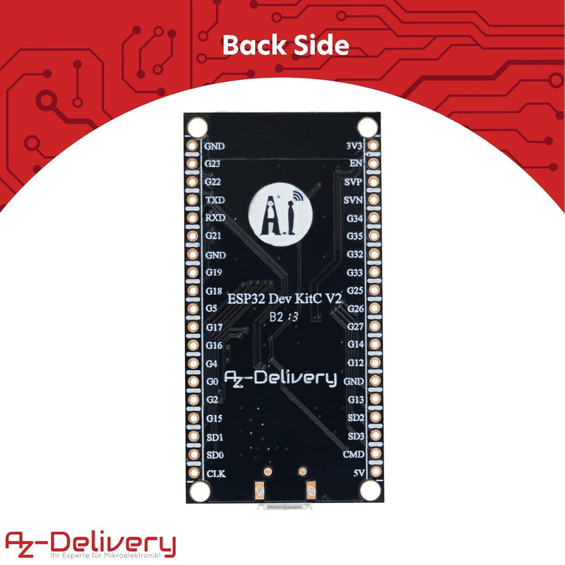 AZDelivery 5 x ESP-32S Dev Kit C unverlötet NodeMCU Module WLAN WiFi Development Board mit CH340 (Na