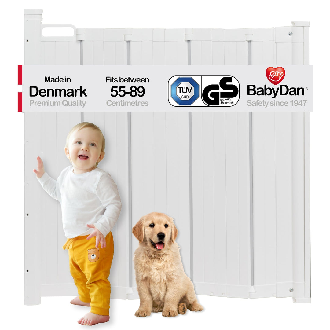 Guard Me by Baby Dan - das Gitter das automatisch faltet - hergestellt in Dänemark und vom TÜV GS
