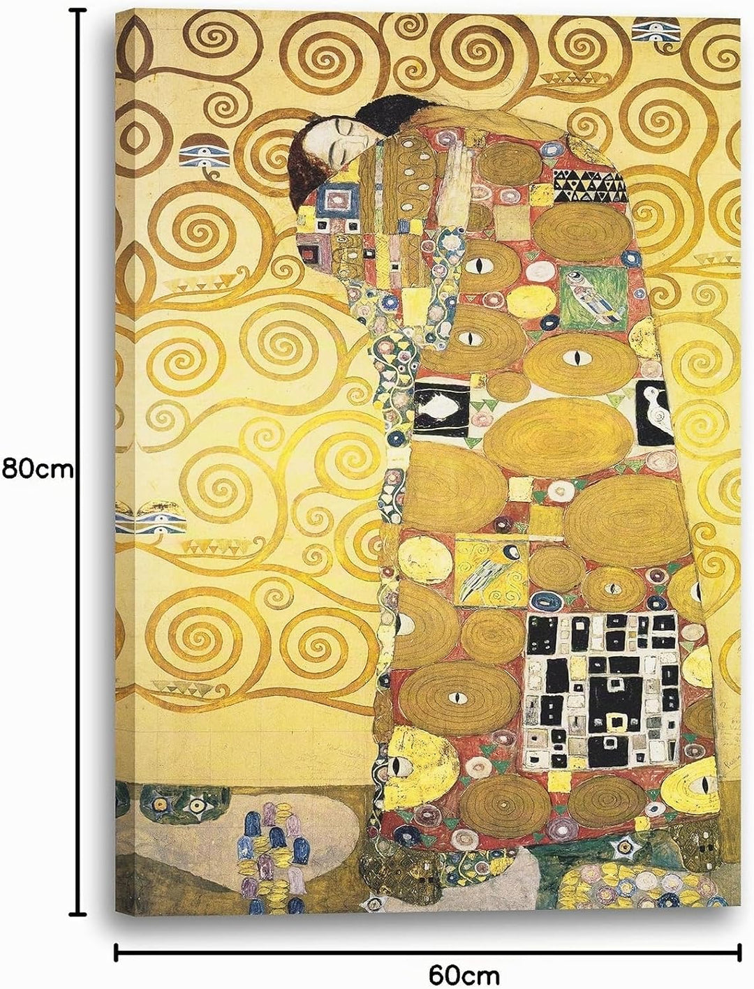 Printed Paintings Leinwand (60x80cm): Gustav Klimt - Die Umarmung (1909) 60x80 cm, 60x80 cm