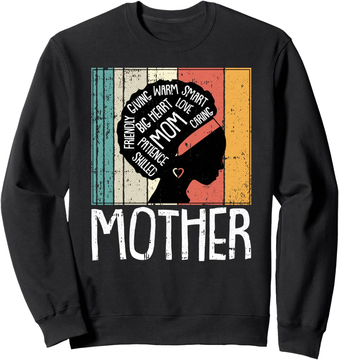Schwarze Mutter Afro Natürliches Haar Melanin Stolz Mama Sweatshirt