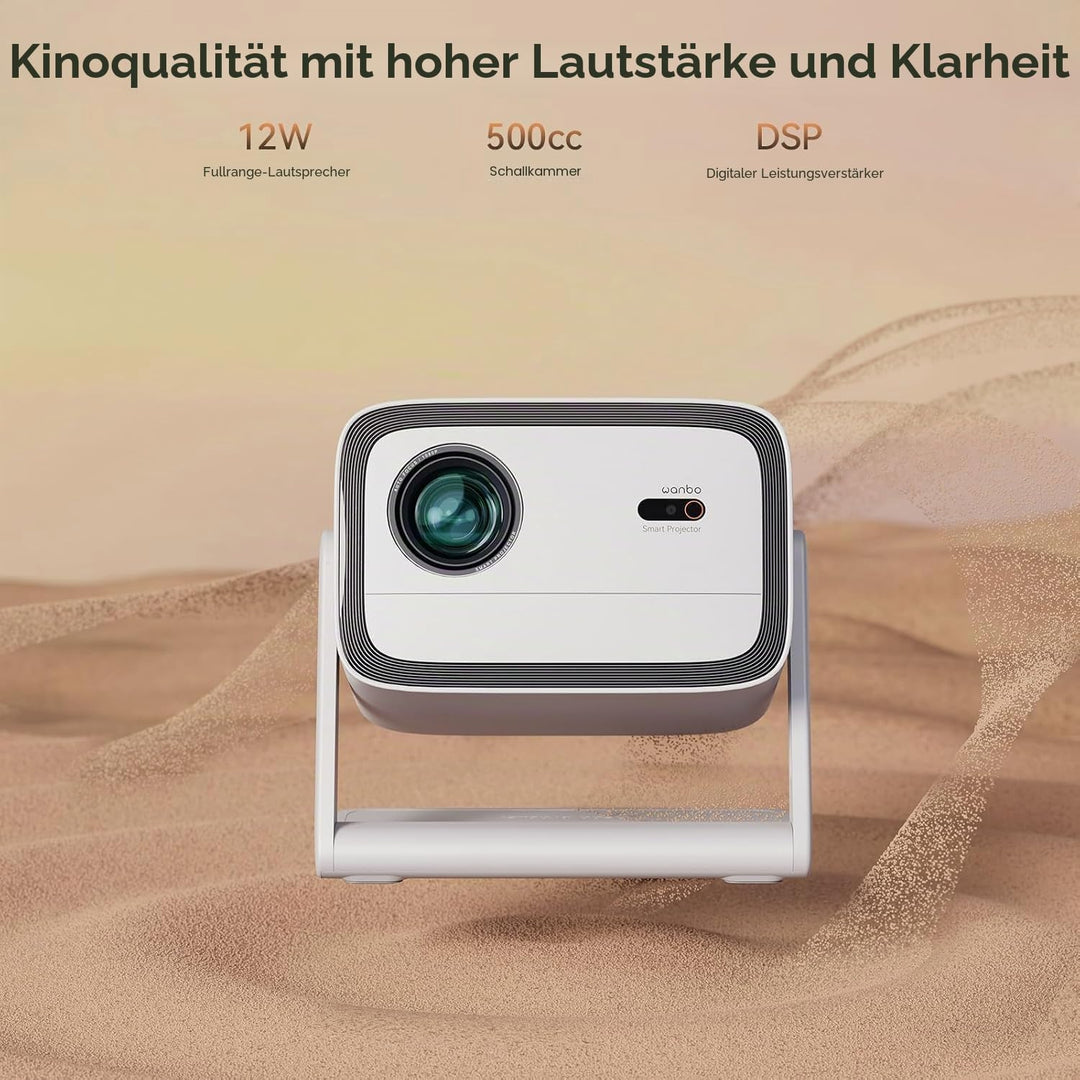 Wanbo Vali 1 Projektor mit 200° kardanischer Projektion, 900 ANSI-Lumen, Android 11 TV-System, 1080P
