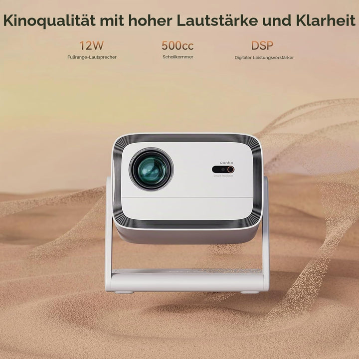 Wanbo Vali 1 Projektor mit 200° kardanischer Projektion, 900 ANSI-Lumen, Android 11 TV-System, 1080P