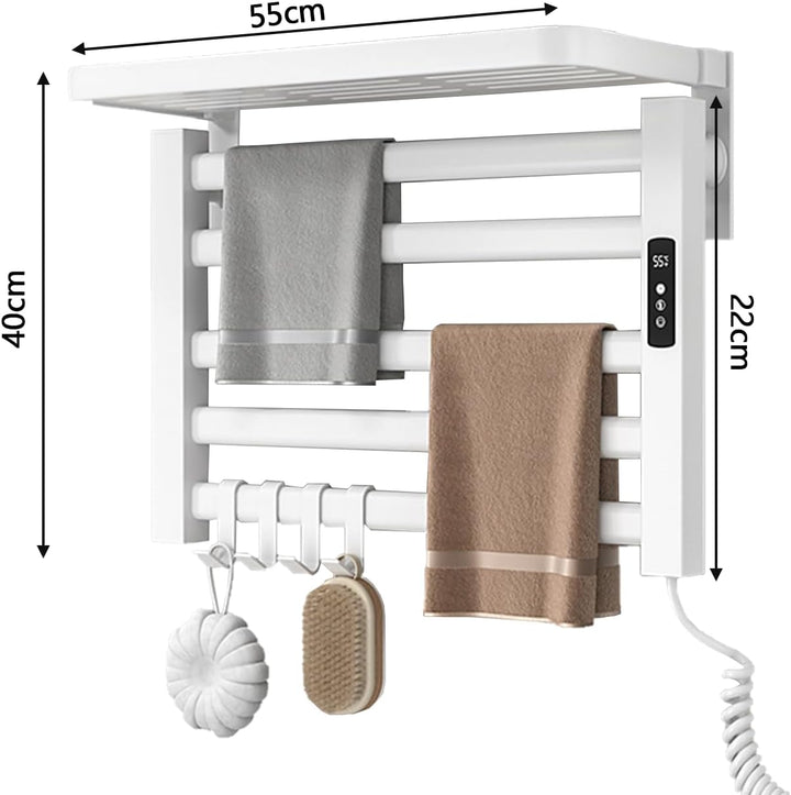 Handtuchheizkörper Elektrisch Klein mit Regal, 80W Handtuchtrockner Heizkörper, Bad Heizkörper Elekt