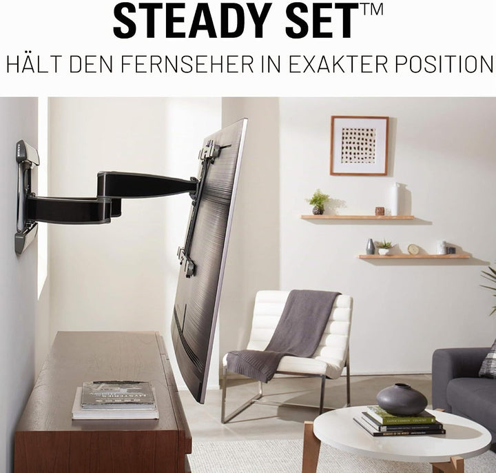 Sanus Vlf728 (B2) Slim Full Motion TV-Halterung, schwenkbar, 42-90 Zoll, Schwarz Einzelbett, Einzelb