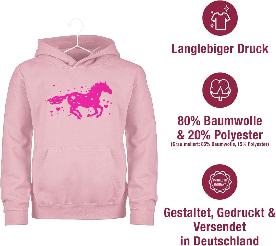 Shirtracer - Kinder Hoodie Jungen Mädchen - Pferde - Pferd Reitpferd Springpferd 152 2 Hellrosa, 152