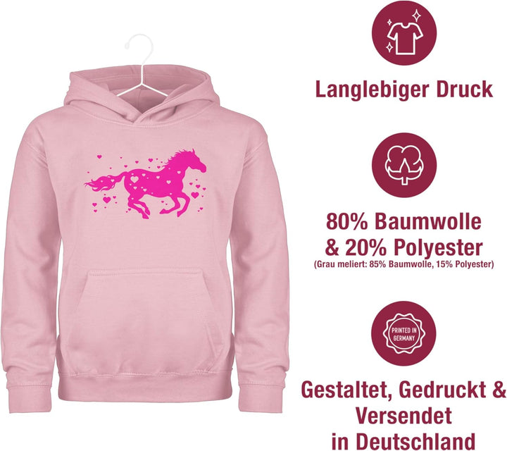 Shirtracer - Kinder Hoodie Jungen Mädchen - Pferde - Pferd Reitpferd Springpferd 152 2 Hellrosa, 152