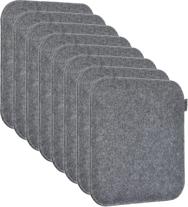Brandsseller 8er Set Sitzkissen aus Filz 35x35x2 cm – Robuste Stuhlauflagen für innen und aussen, ec