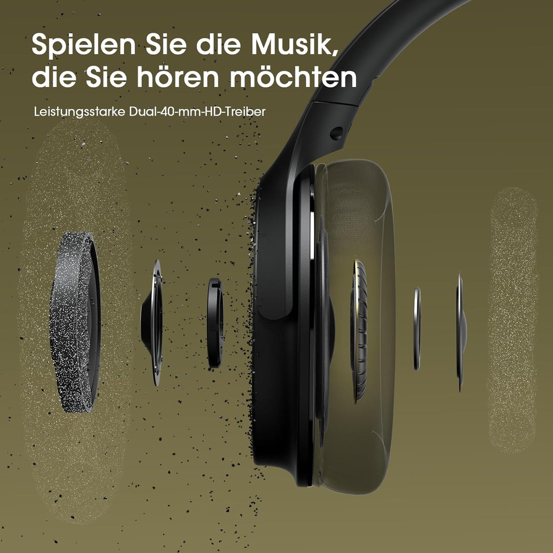DOQAUS Kopfhörer Kabellos Bluetooth, 70Std Spielzeit Bluetooth Kopfhörer Over Ear, Kpfhörer mit Kabe