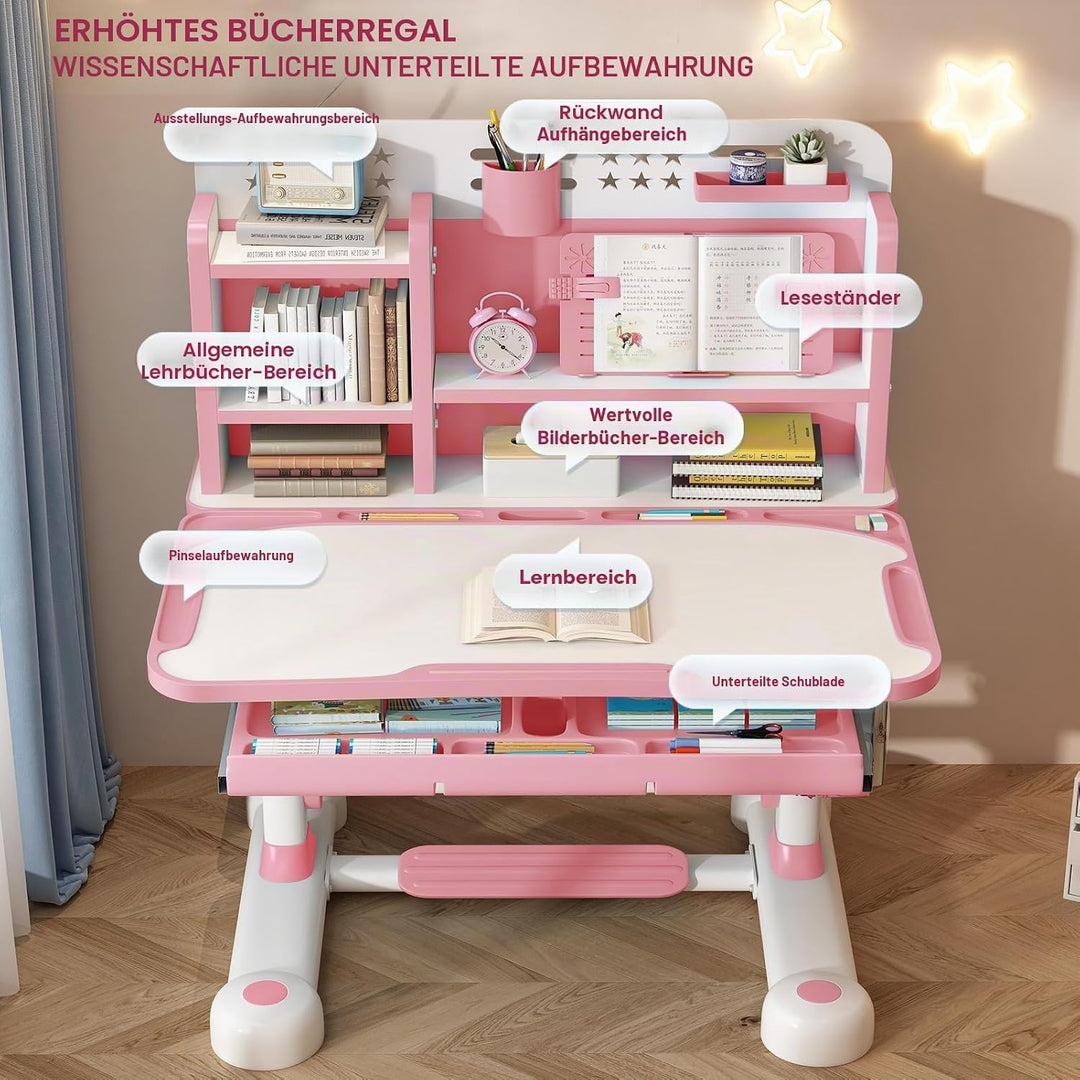 Kinder-Schreibtisch- und Stuhl-Set, Kinderschreibtische für Jungen, Mädchen, Schreibtisch für Kinder