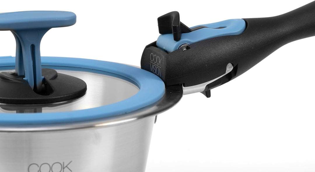 nesto stapelbares Topfset 14-tlg. Blau, 5 Edelstahltöpfe induktions-, backofen- und spülmaschinengee