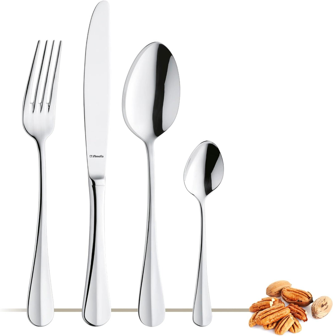Amefa Baguette Besteck Set für 6 Personen, Essbesteck 24-teilig, Edelstahl poliert &amp; rostfrei, spülm