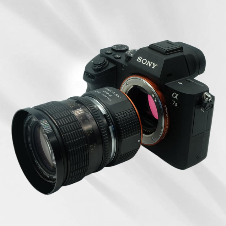 PHOLSY OM auf E Mount Adapter, Objektivadapter Kompatibel mit Olympus Zuiko OM Objektiv auf Sony E K