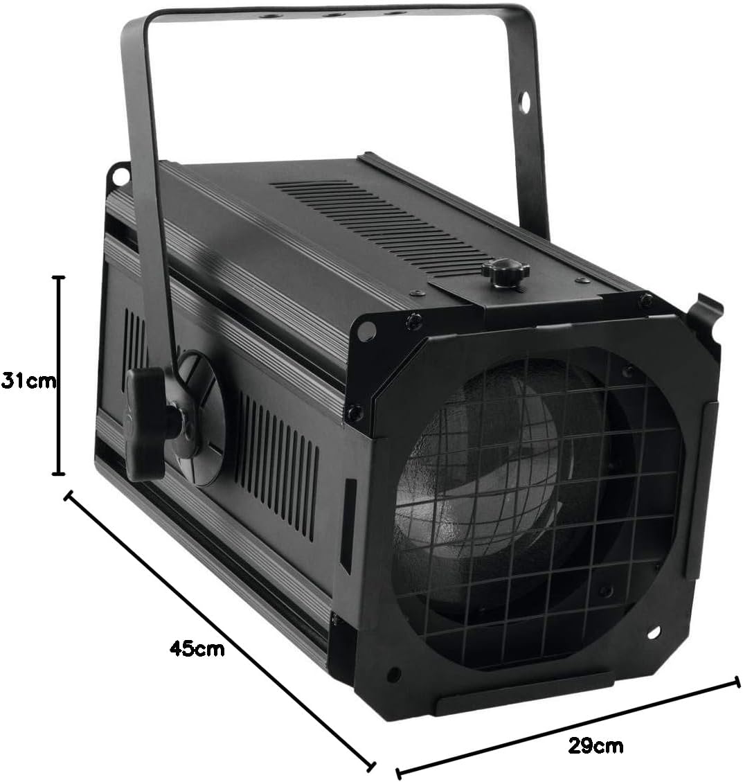 EUROLITE Theatre Spot 650/1000 Antihalo schwarz | Theaterscheinwerfer für Halogenlampe mit 650 oder