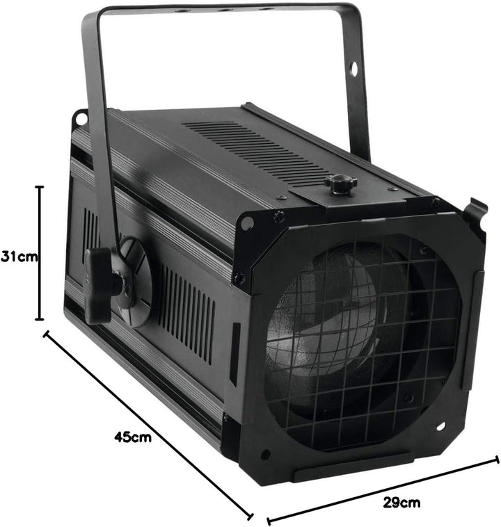 EUROLITE Theatre Spot 650/1000 Antihalo schwarz | Theaterscheinwerfer für Halogenlampe mit 650 oder
