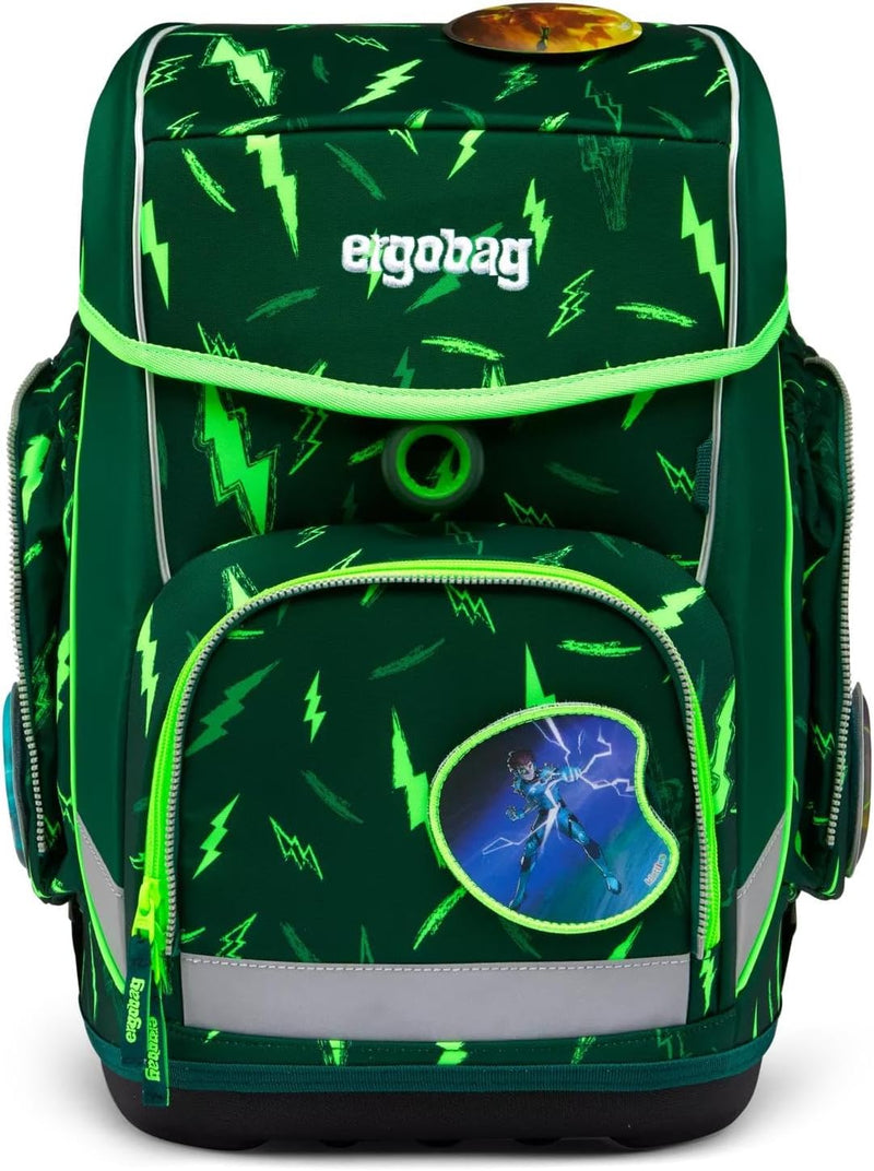 ergobag cubo Set ergonomischer Schulrucksack, Set 5-teilig Bärtastisch - Grün Einheitsgrösse