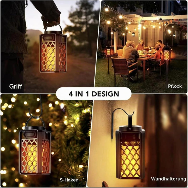 Bluetooth Lautsprecher mit LED Flammenlicht, Tragbare Outdoor Lautsprecher, IP65 Wasserdicht, Stereo