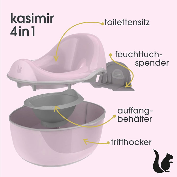 keeeper Babytopf deluxe 4in1, Töpfchen + Toilettensitz + Hocker + Feuchttuchspender, Ab ca. 18 Monat