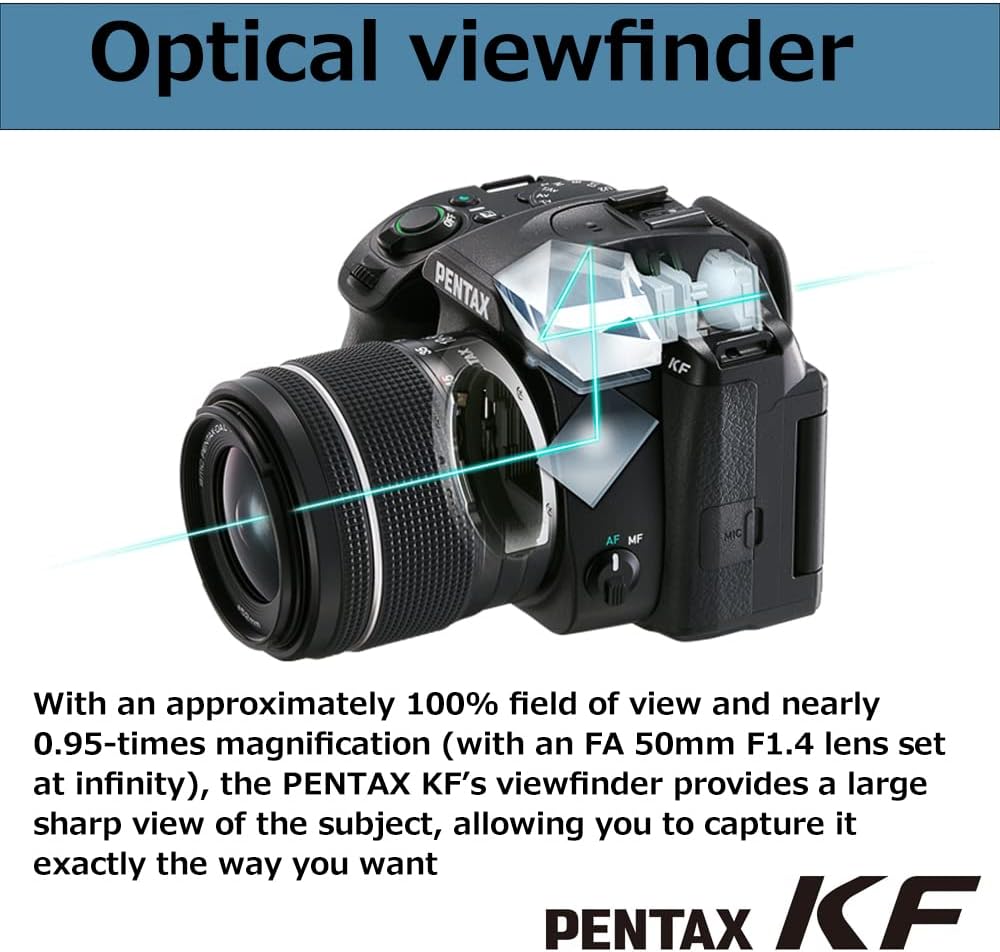 Pentax KF APS-C digitales SLR-Kamerakit mit 18-55 mm WR Zoomobjektiv, staubdicht, wetterfest, Vario-