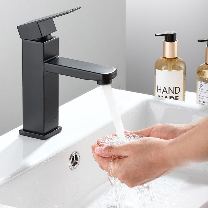 Mineup Wasserhahn Bad Schwarz, Waschtischarmatur, Waschbeckenarmatur, Mischbatterie Waschbecken, Bad