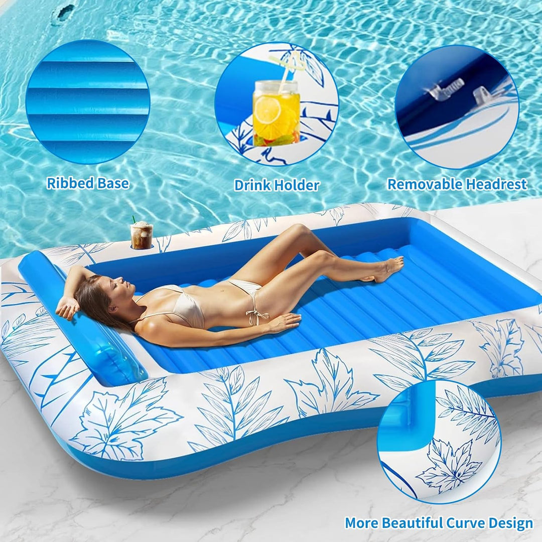 Luftmatratze Pool Erwachsene,Aufblasbarer Sonnenpool,Luftmatratzte Pool,Grosse Luftmatratze Wasser m
