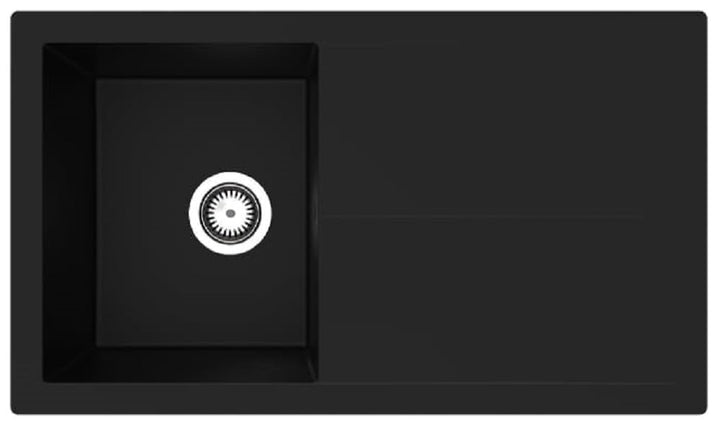 Einbauspüle Küchenspüle Spüle Granit Mineralite 86 x 50 cm Schwarz Respekta Schwarz 86 x 50 cm, Schw