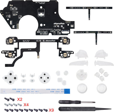 eXtremeRate DTFS LED Tasten Kit für Switch Pro Controller, 9 Modi 6 Bereiche Leuchttasten Thumbstick