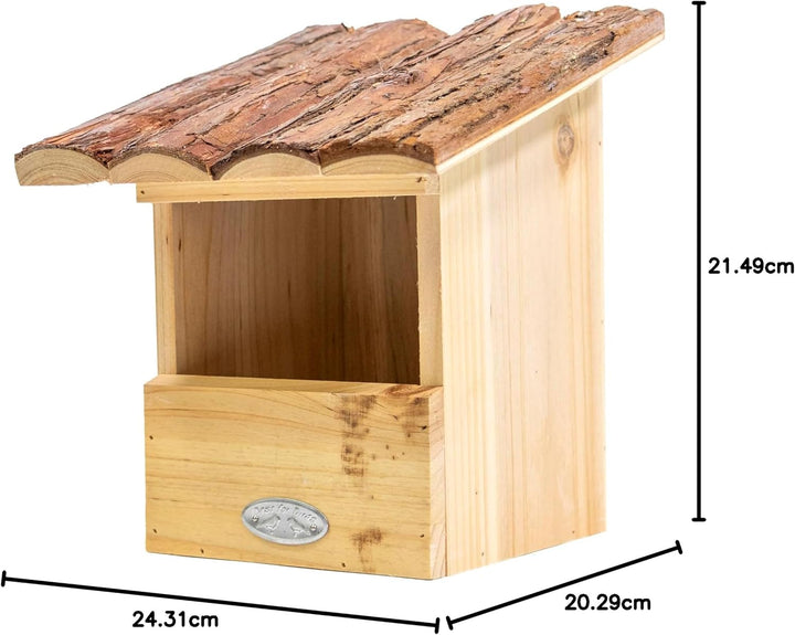 mgc24 Vogelhaus für Rotkehlchen - Wildvogel Nistkasten zum Aufhängen für Garten und Balkon, aus Holz