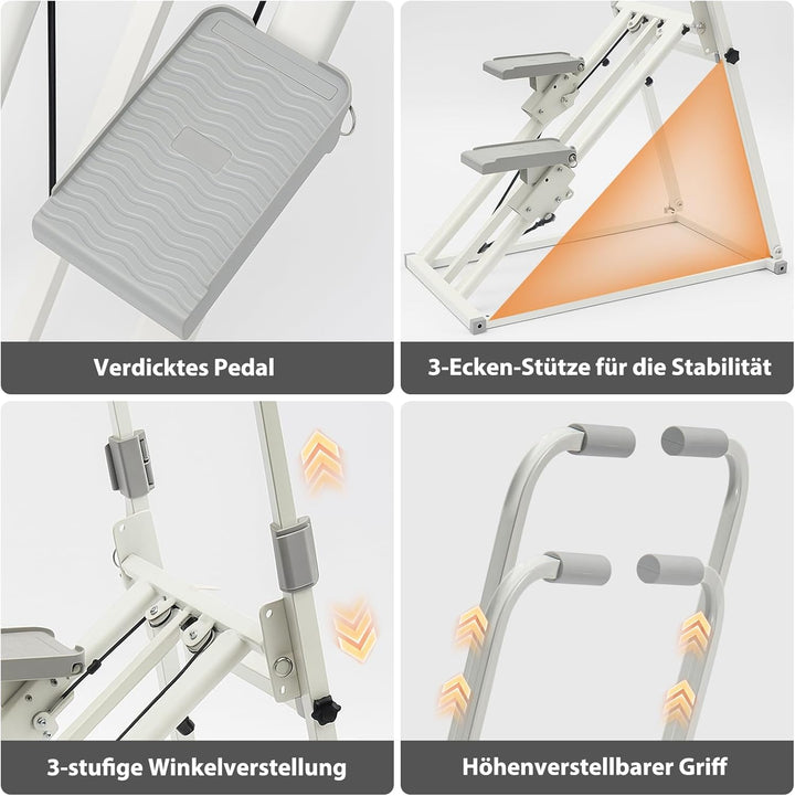 Vertikale Klettermaschine – Faltbarer Heimtrainer Stepper für Ganzkörpertraining | Verstellbare Grif