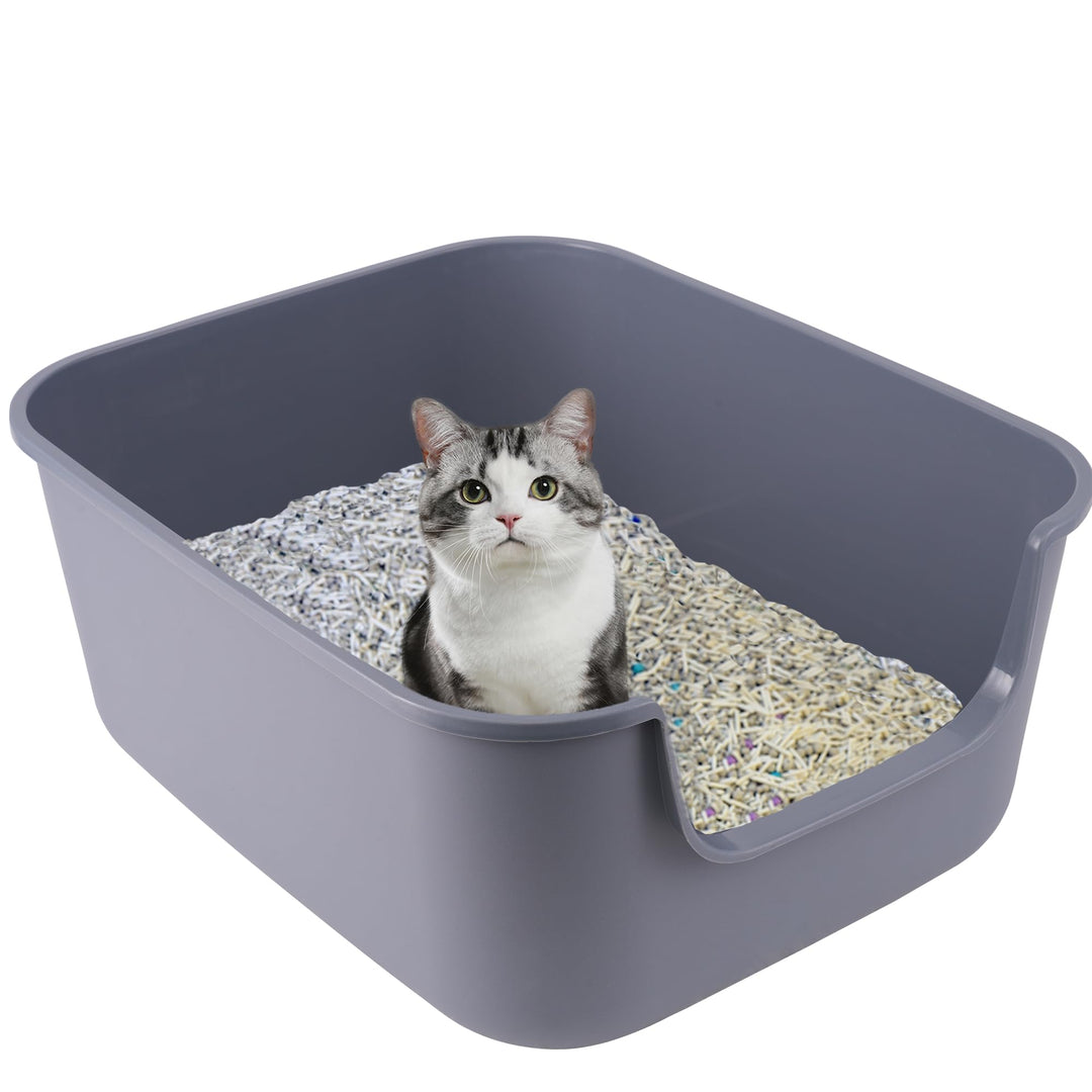 Suhaco Katzenklo Mit Hohem Rand Anti-Spritz Oben Einstieg 49 x 42 x 22 cm Leicht Zu Reinigen Katzent