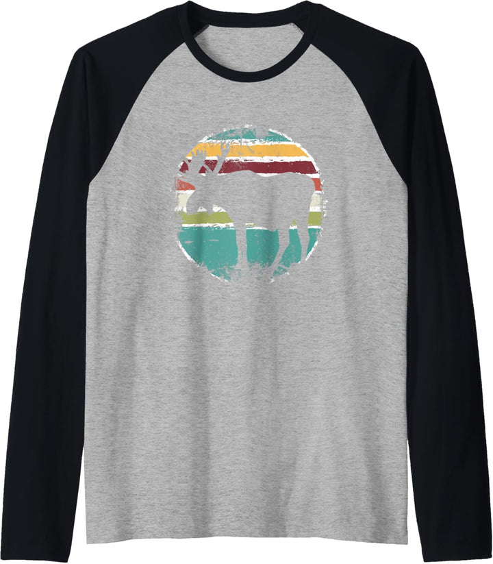 Retro Elch Norwegen Skandinavien - Wildnis Vintage Elch Raglan