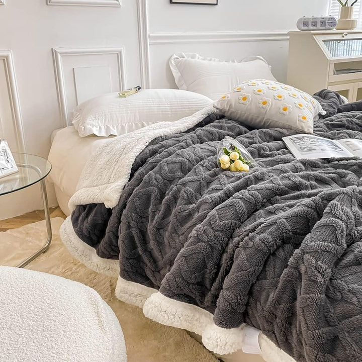 WONGS BEDDING Kuscheldecke 150x200 Flauschig Sherpa Decke,Sofaüberwurf Fleecedecke,Dick Sofadecke Do