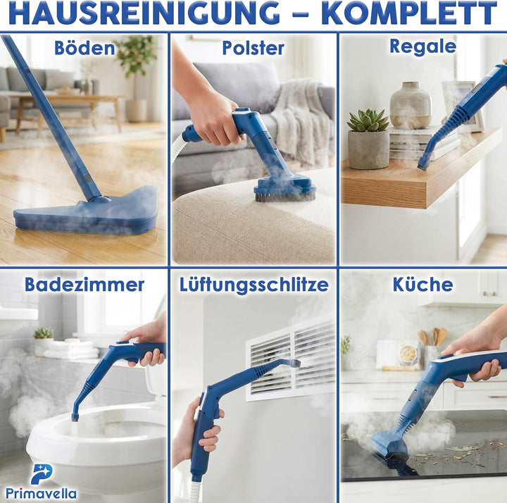Primavella Dampfreiniger Don Vito – Leistungsstarker Steam Cleaner für Boden, Polstermöbel & Bad – R