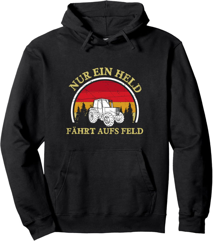 Vintage Nur ein Held fährt aufs Feld Design Bauern Geschenk Pullover Hoodie