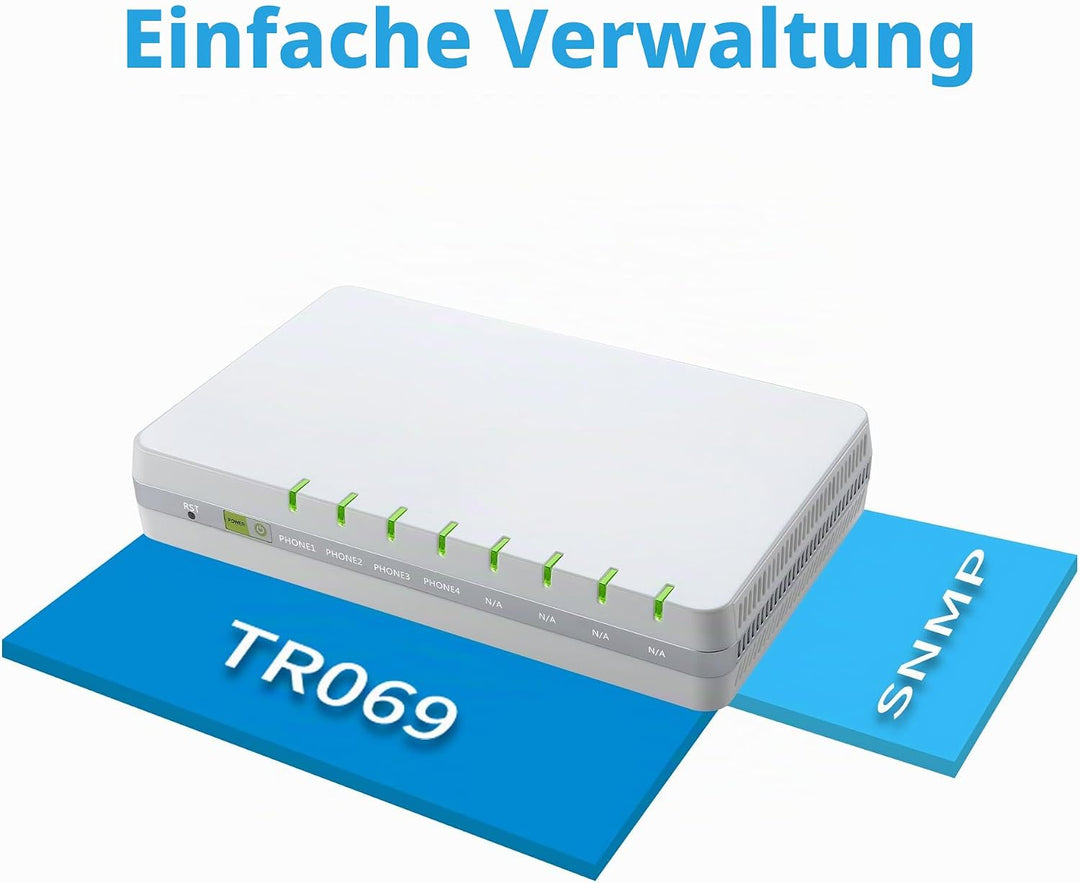 Auerswald 4-Port ATA (Analoger Terminal Adapter), 90089 Der VoIP-Analog-Adapter unterstützt Vier ana