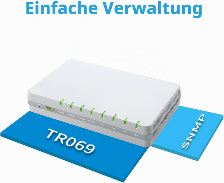 Auerswald 4-Port ATA (Analoger Terminal Adapter), 90089 Der VoIP-Analog-Adapter unterstützt Vier ana