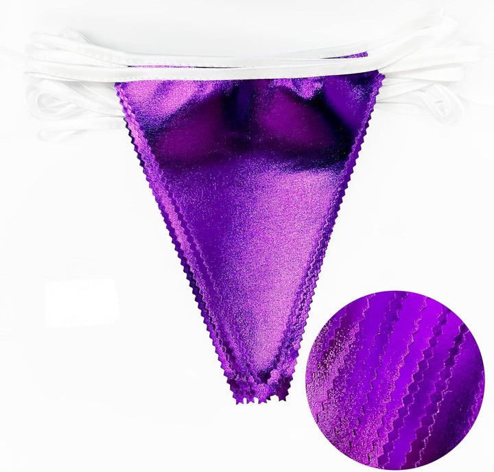 32Fuss Lange Violette Stoff-Dreiecksbanner-Flagge Doppelseitig Metallisch Holografische Wimpelkette