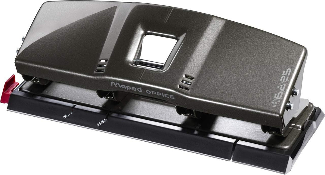 Maped M622511 - 4-Fach-Locher Advanced, Metal 25/30 Blatt Locher für 4 Löcher 4 Hole Punch, Locher f
