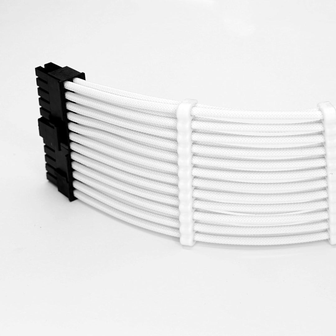 dcl24.de 30CM Sleeved Cable PC Extension Kit Weiss für Netzteil, GPU/CPU, PSU Cable Extensions mit K
