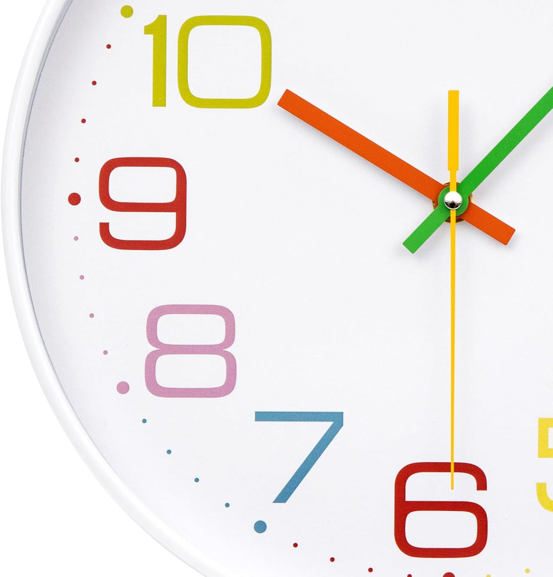 ACCSHINE Kinder Wanduhr ohne Tickgeräusche 30cm Bunt Zahlen Modern Quartz Lautlos Wanduhren Batterie