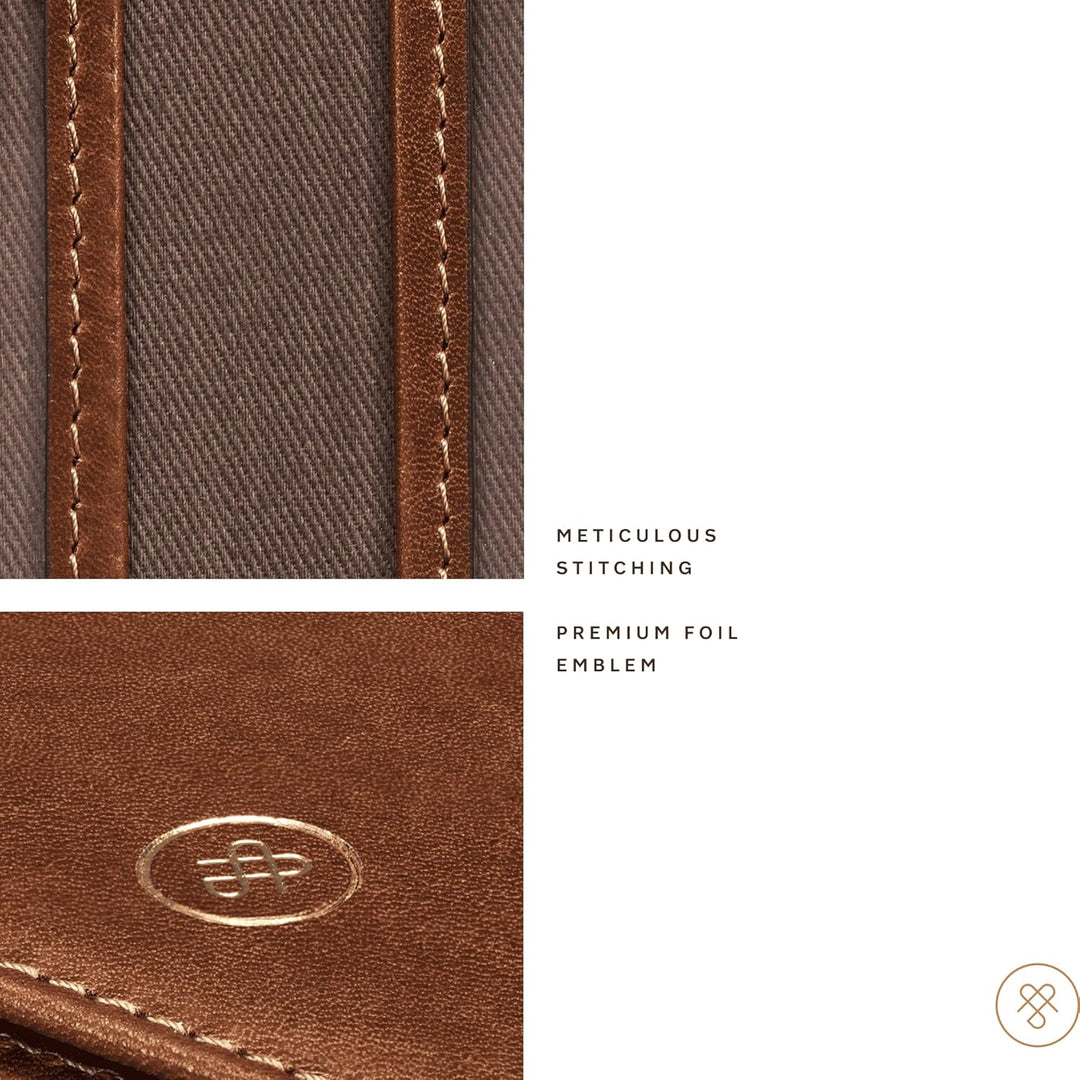 Maxwell Scott - Personalisierte Luxuriöses Leder-Reise-Kartenhalter für Männer mit Ausweisfach - Han