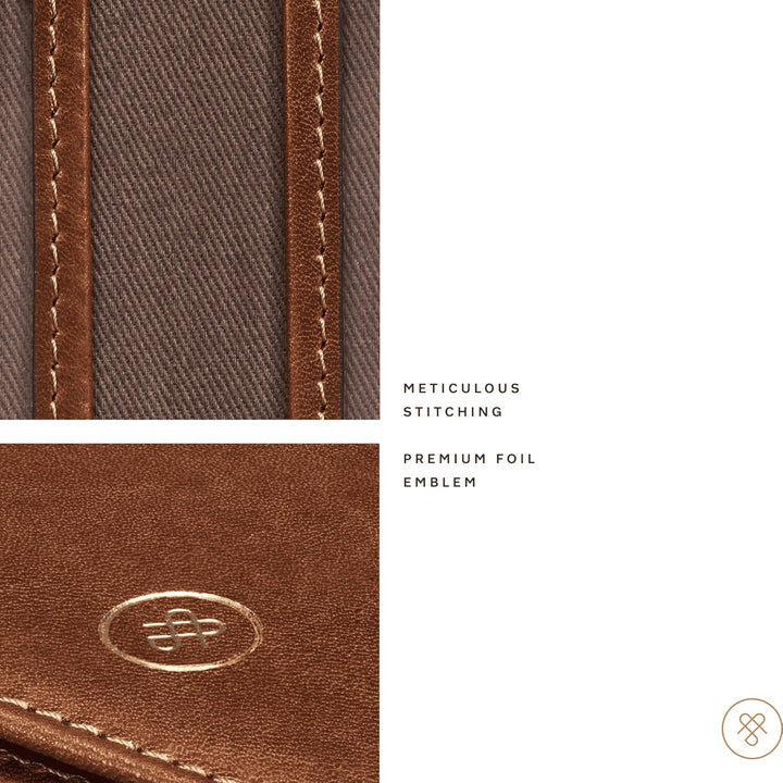 Maxwell Scott - Personalisierte Luxuriöses Leder-Reise-Kartenhalter für Männer mit Ausweisfach - Han