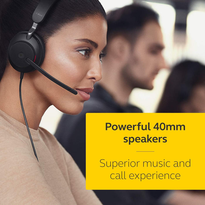 Jabra Evolve2 40 SE Kabelgebundenes Mono-Headset mit Geräuschunterdrückung – verfügt über 3-Mikrofon