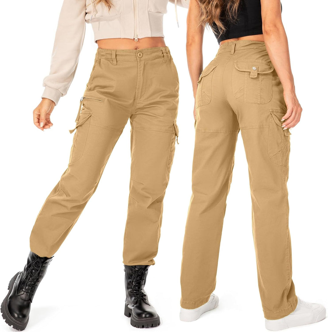 yeyity Cargohose Damen Hosen Multi Taschen Wanderhose Outdoorhose Baumwolle Arbeitshose Jogginghose