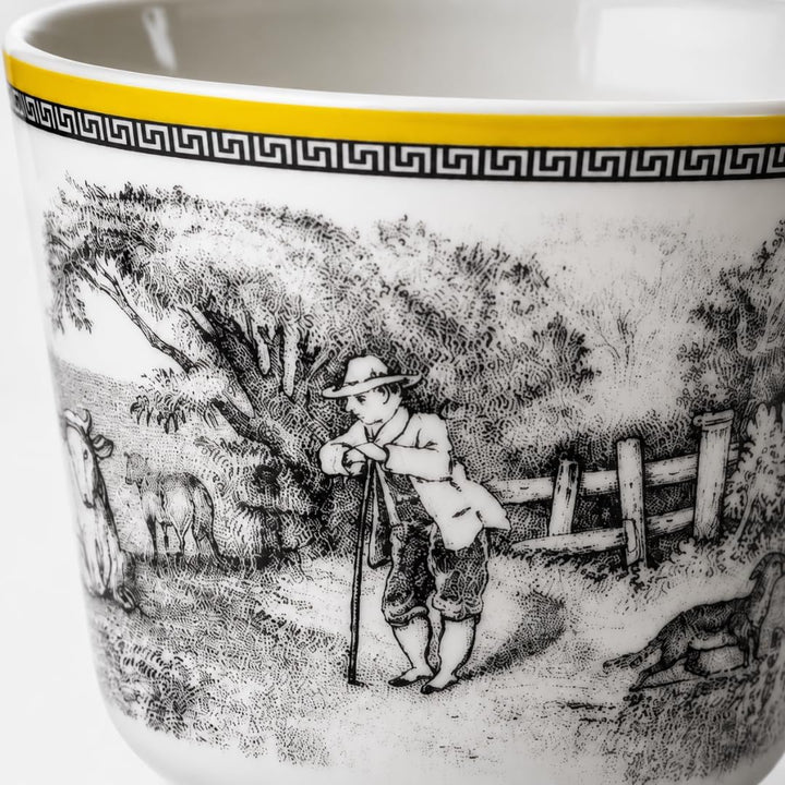 Villeroy und Boch Audun Ferme Tasse, 350 ml, Höhe: 8cm, Premium Porzellan, Weiss/Bunt Landhaus &amp; Rus