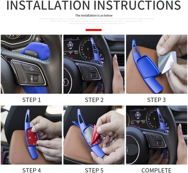 HIBEYO 2 Stücke Schaltwippen Verlängerung Shift Paddle Alu Rot für VW Golf 6 Passat cc Golf 5 MK5 MK