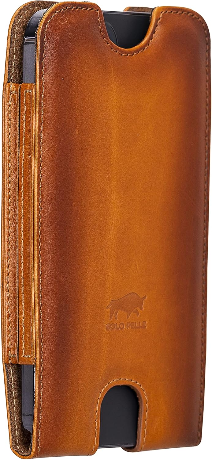 Solo Pelle Lederhülle für das iPhone 14 Plus + 14 Pro Max und alle Geräte bis 6.7 Zoll Case Leder Hü